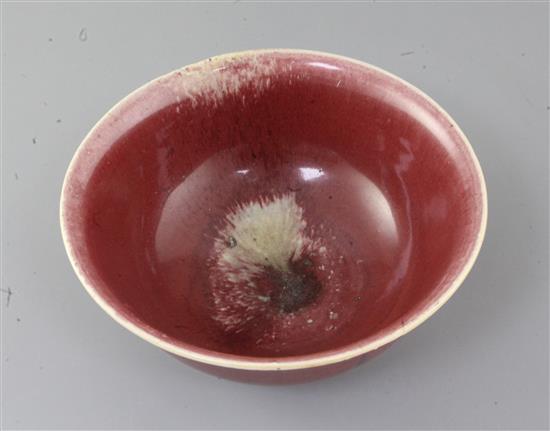 A Chinese Langyao bowl, 18th century, d. 25.5cm, minor firing faults